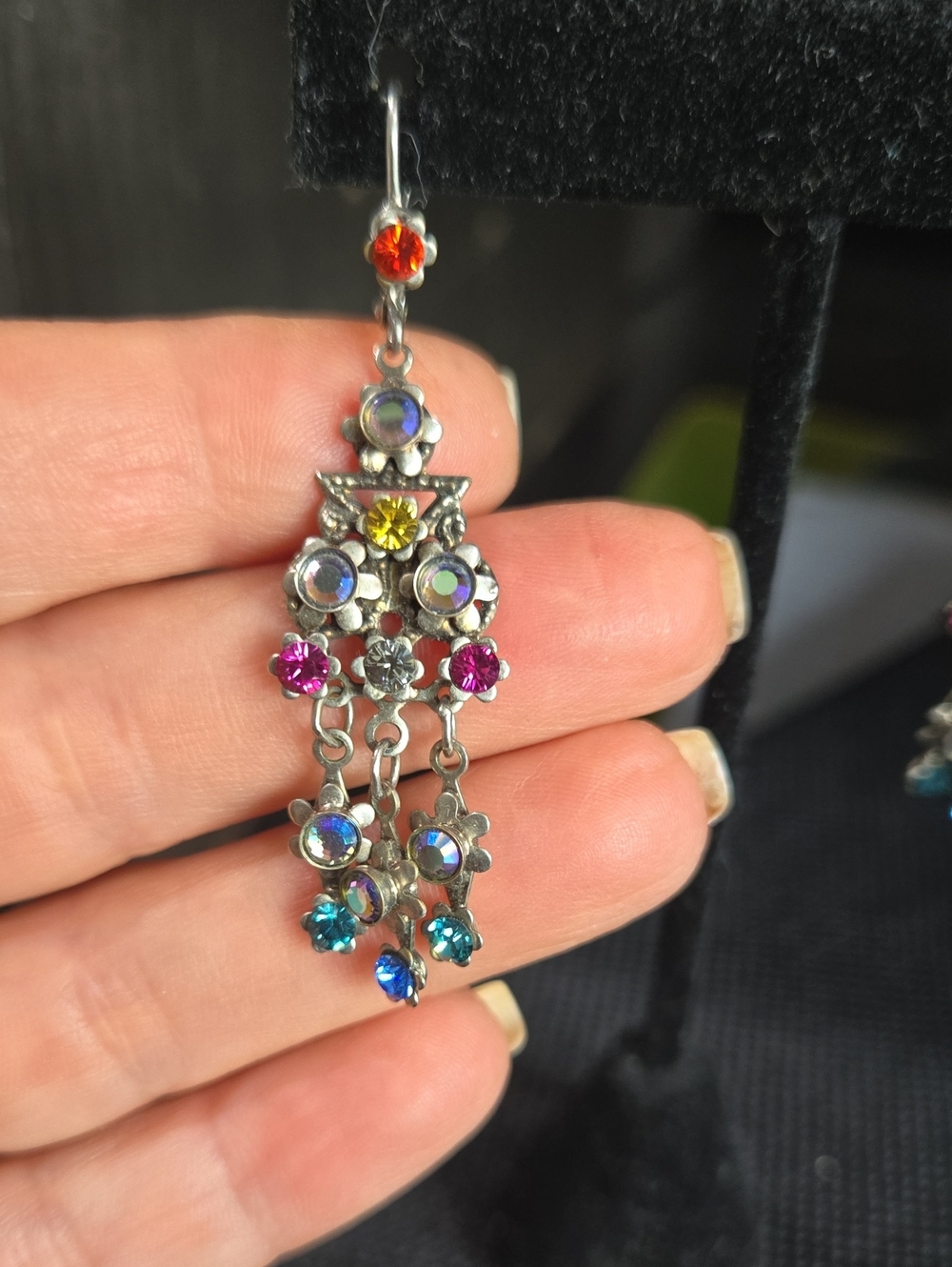 Sorelli Crystal Chandelier Earrings Vintage